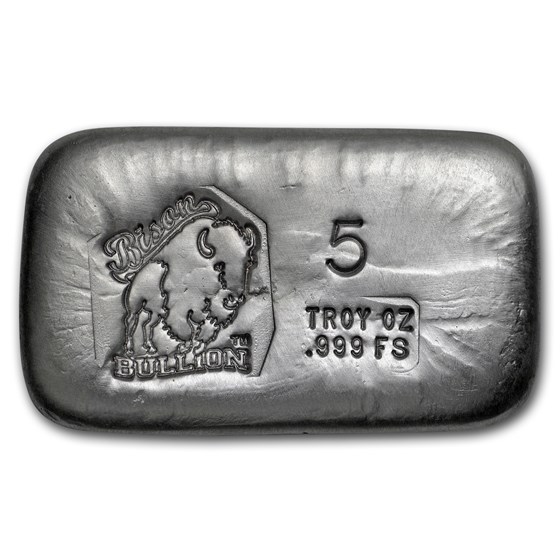 5 oz Hand Poured Silver Bar - BB 5 oz Hand Poured Silver Bar - BB